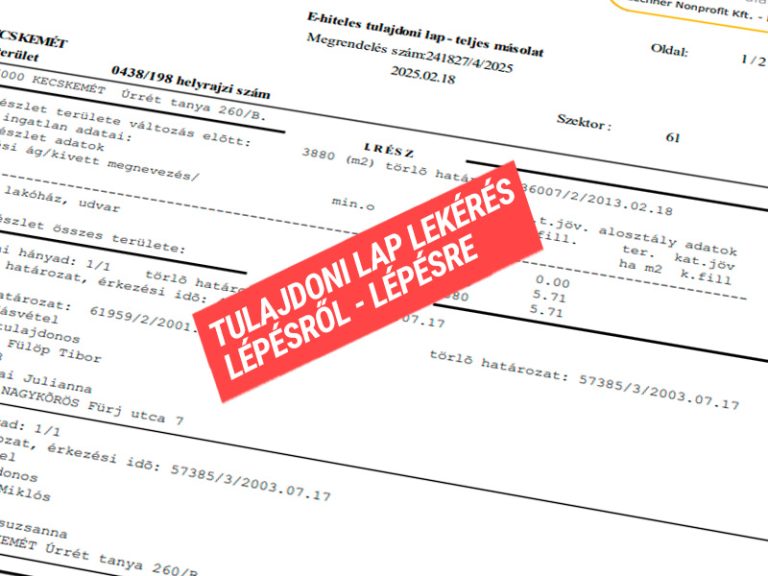 Tulajdoni lap lekérés